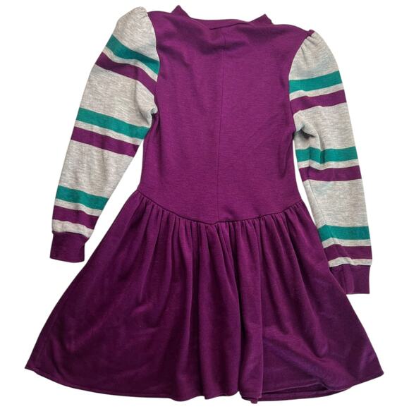 Vintage JCPenney Jr Hi Girls Size 10 Purple Striped Sweater Dress - Picture 2 of 6